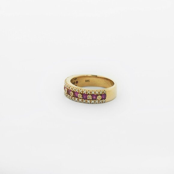 EFFY 14k Gold Ruby Diamond Ring - Picture 3 of 6